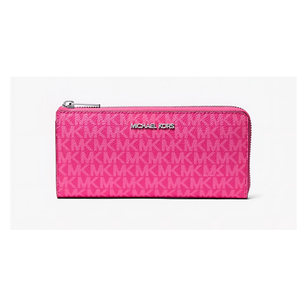 Michael Kors Jet Set Travel Large Signature Logo Quarter-Zip Wallet